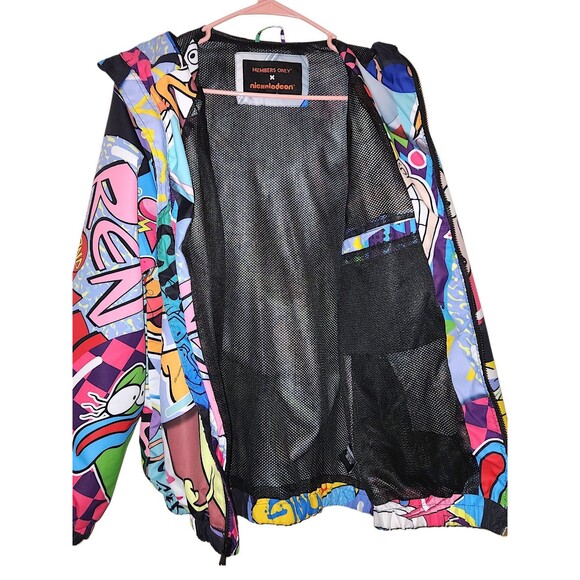 Members Only x Nickelodeon Rugrats Ren and Stimpy Hooded Windbreaker **FLAWS  S - Picture 5 of 8